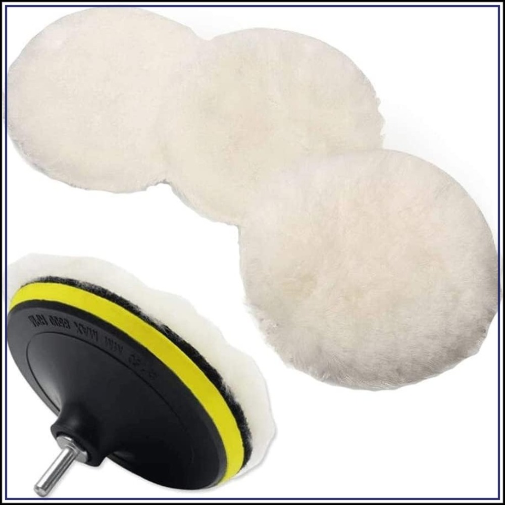 Polish Pad Set Buffer - ชุดแผ่นขัดขนแกะขนาด 5 นิ้ว 6 ชิ้น สำหรับเครื่องขัดแบบใช้สว่าน